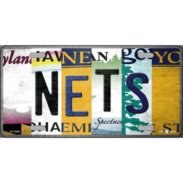 Nets Strip Art Novelty Metal License Plate Tag