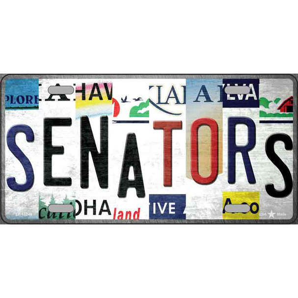Senators Strip Art Novelty Metal License Plate Tag