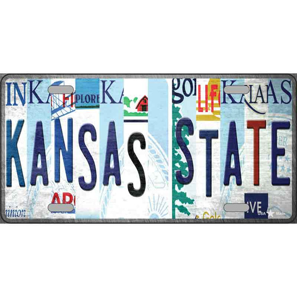 Kansas State Strip Art Novelty Metal License Plate Tag