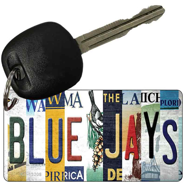 Blue Jays Strip Art Novelty Metal Key Chain KC-13208