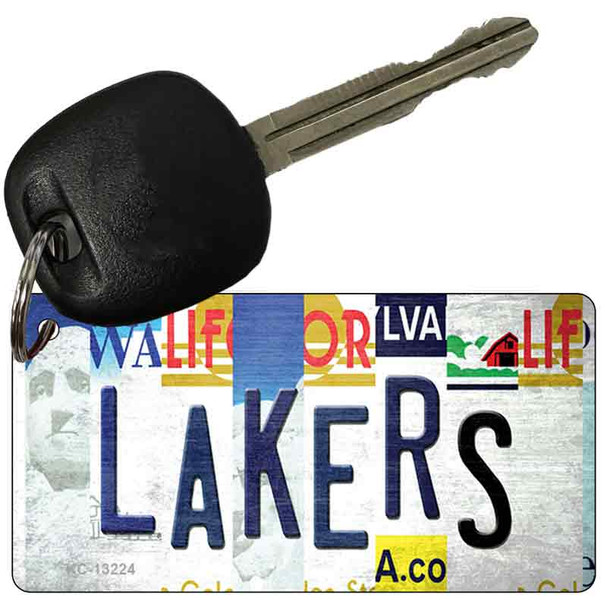 Lakers Strip Art Novelty Metal Key Chain KC-13224