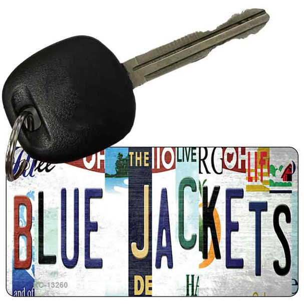 Blue Jackets Strip Art Novelty Metal Key Chain KC-13260