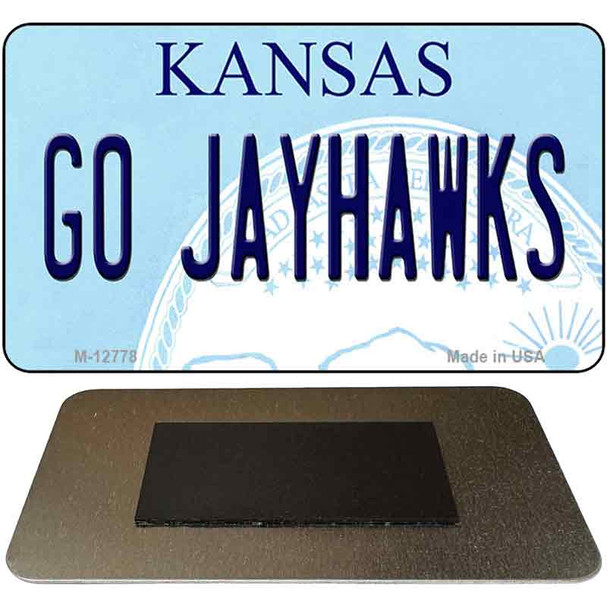 Go Jayhawks Novelty Metal Magnet M-12778