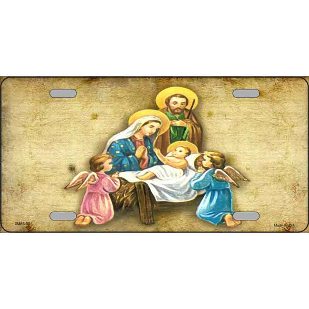 Christmas Manger Metal Novelty License Plate