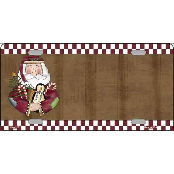 Santa With Rag Doll Metal Novelty License Plate