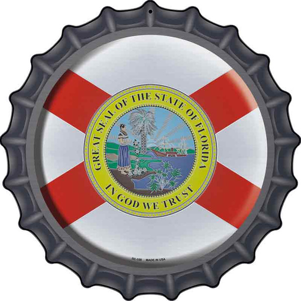 Florida State Flag Novelty Metal Bottle Cap Sign BC-108