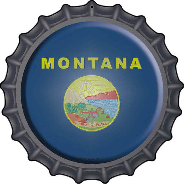 Montana State Flag Novelty Metal Bottle Cap Sign BC-125