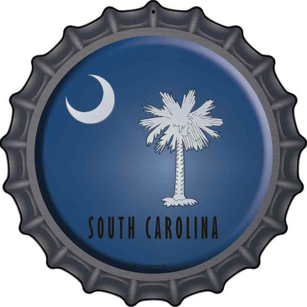 South Carolina State Flag Novelty Metal Bottle Cap Sign BC-139