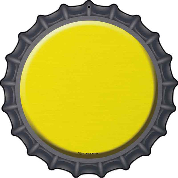 Yellow Novelty Metal Bottle Cap Sign BC-155