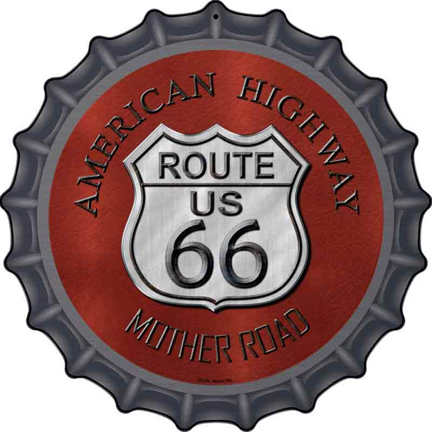 Route 66 American Highway Novelty Metal Bottle Cap Sign BC-482