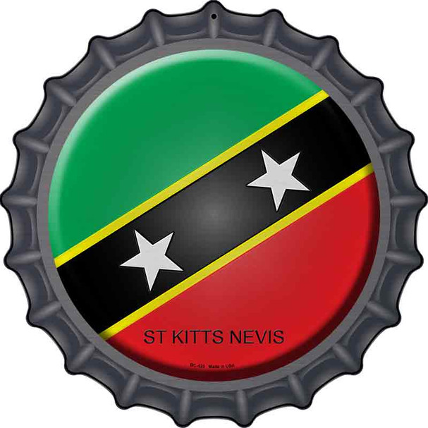 St Kitts Nevis Novelty Metal Bottle Cap Sign BC-425