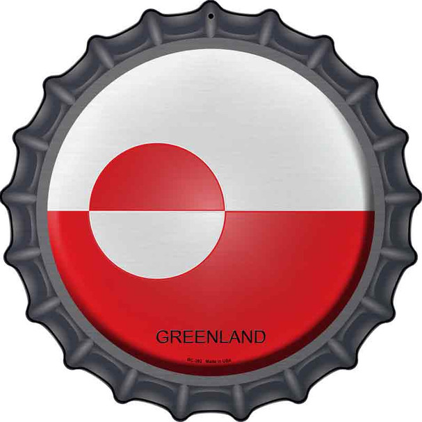 Greenland Novelty Metal Bottle Cap Sign BC-282