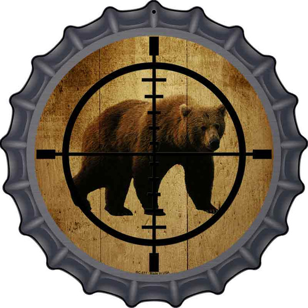 Bear Hunter Novelty Metal Bottle Cap Sign BC-577