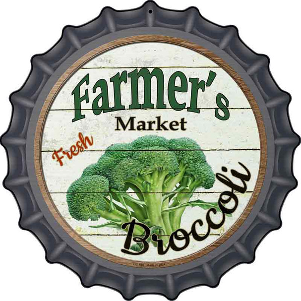 Farmers Market Broccoli Novelty Metal Bottle Cap Sign BC-620