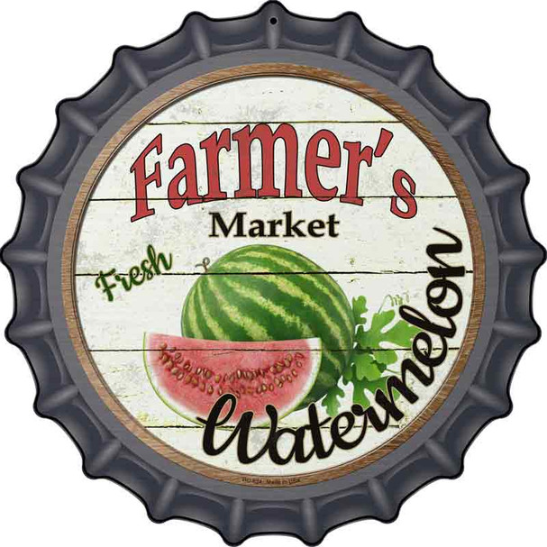 Farmers Market Watermelon Novelty Metal Bottle Cap Sign BC-624