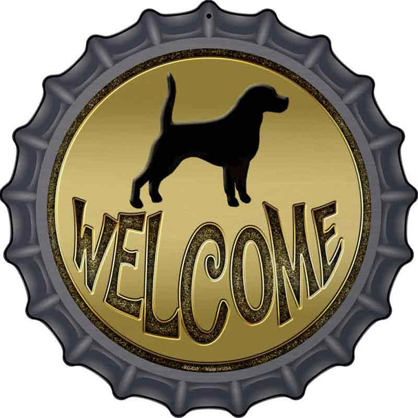 Welcome With Dogs Novelty Metal Bottle Cap Sign BC-635