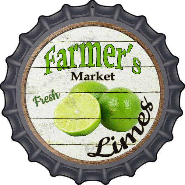 Farmers Market Limes Novelty Metal Bottle Cap Sign BC-767