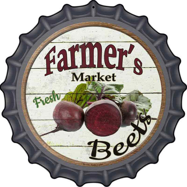 Farmers Market Beets Novelty Metal Bottle Cap Sign BC-775