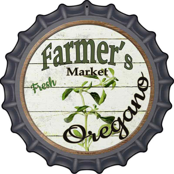 Farmers Market Oregano Novelty Metal Bottle Cap Sign BC-783