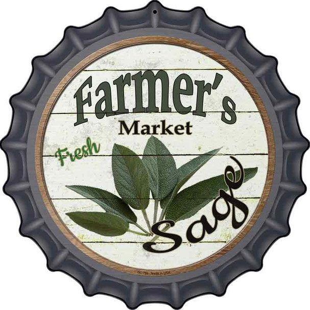 Farmers Market Sage Novelty Metal Bottle Cap Sign BC-786