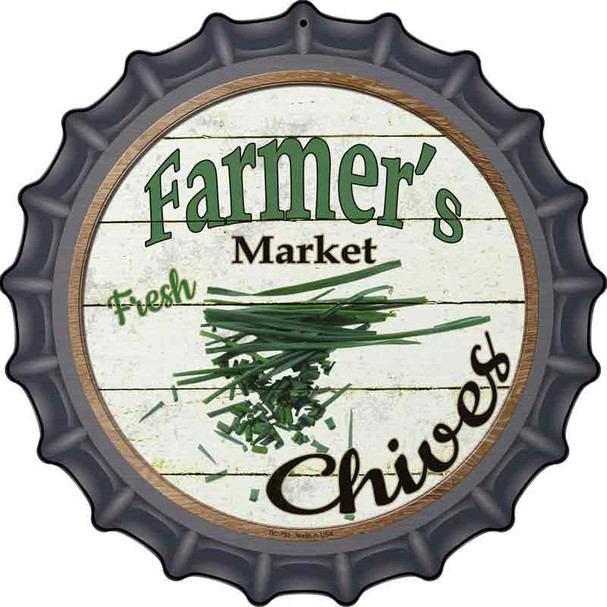 Farmers Market Chives Novelty Metal Bottle Cap Sign BC-793
