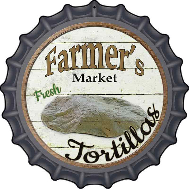 Farmers Market Tortillas Novelty Metal Bottle Cap Sign BC-797