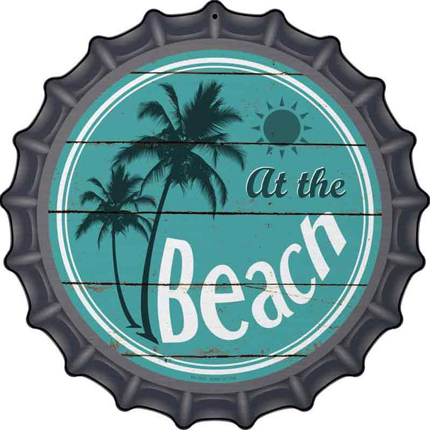 At The Beach Novelty Metal Bottle Cap Sign BC-829