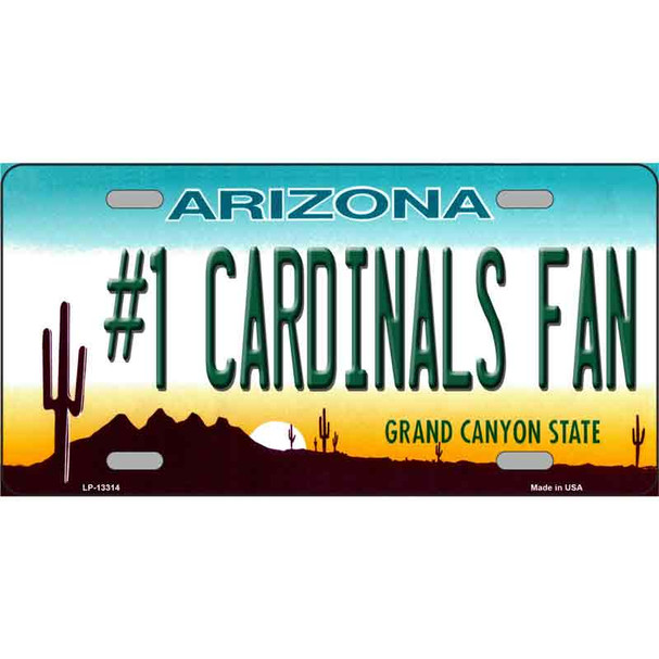 Number 1 Cardinals Fan Novelty Metal License Plate Tag