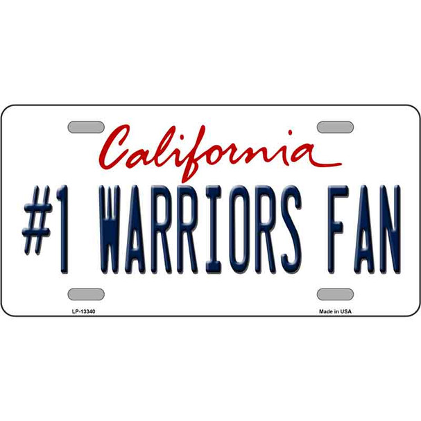 Number 1 Warriors Fan Novelty Metal License Plate Tag