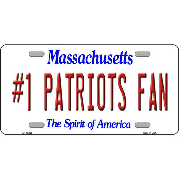 Number 1 Patriots Fan Novelty Metal License Plate Tag