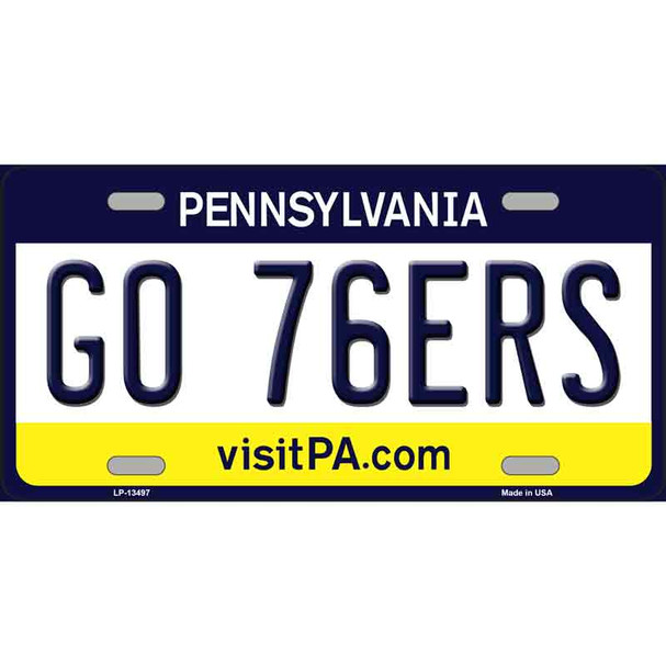 Go 76ers Novelty Metal License Plate Tag