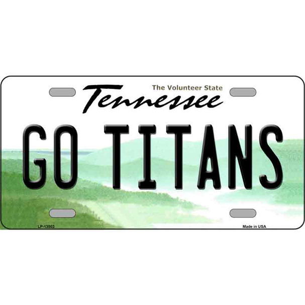 Go Titans Novelty Metal License Plate Tag