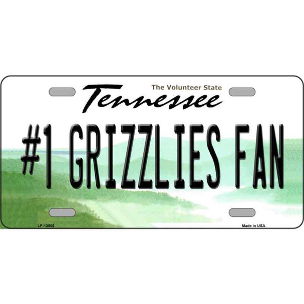 Number 1 Grizzlies Fan Novelty Metal License Plate Tag