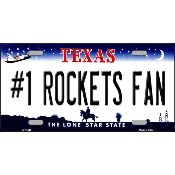 Number 1 Rockets Fan Novelty Metal License Plate Tag