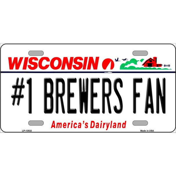 Number 1 Brewers Fan Novelty Metal License Plate Tag