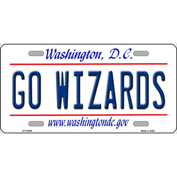 Go Wizards Novelty Metal License Plate Tag