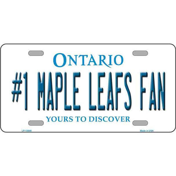 Number 1 Maple Leafs Fan Novelty Metal License Plate Tag