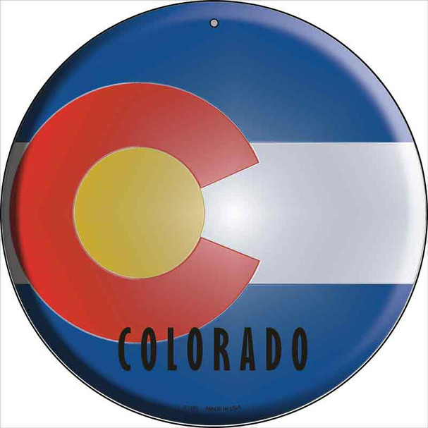 Colorado State Flag Metal Circular Sign C-105