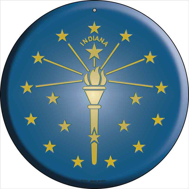 Indiana State Flag Metal Circular Sign C-113