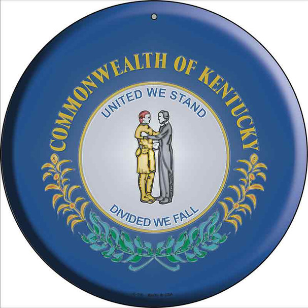 Kentucky State Flag Metal Circular Sign C-116