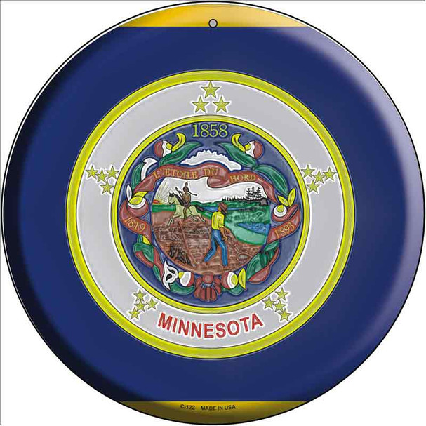 Minnesota State Flag Metal Circular Sign C-122