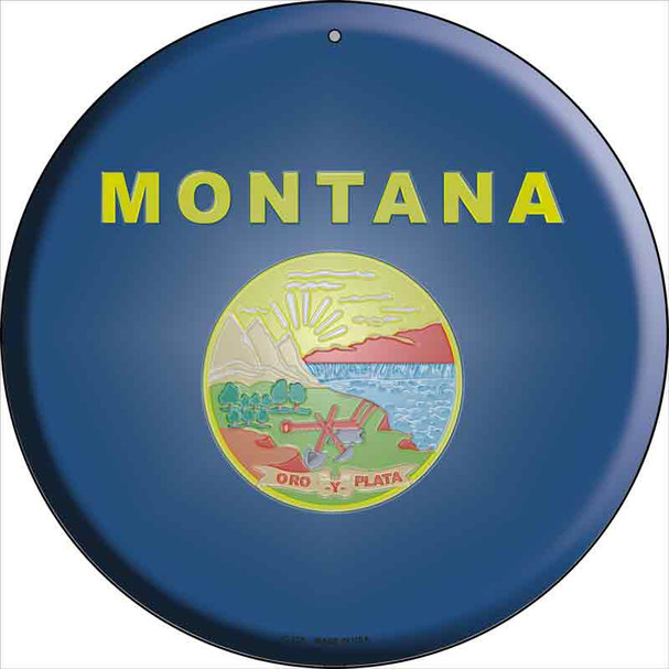 Montana State Flag Metal Circular Sign C-125