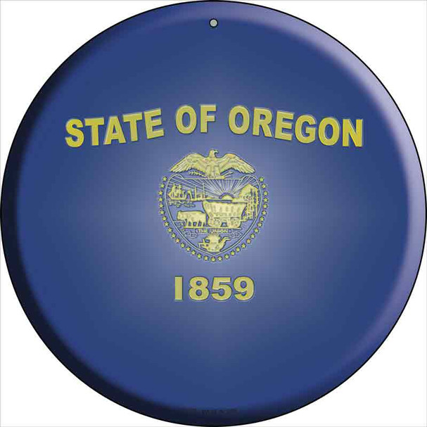 Oregon State Flag Metal Circular Sign C-136