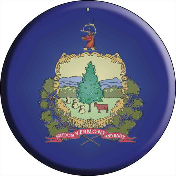 Vermont State Flag Metal Circular Sign C-144