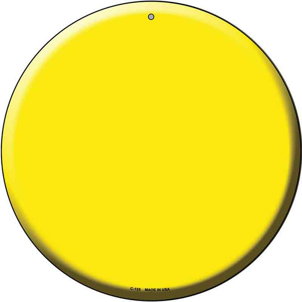 Yellow Novelty Metal Circular Sign C-155