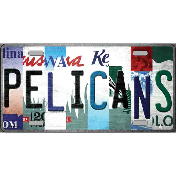 Pelicans Strip Art Novelty Metal License Plate Tag
