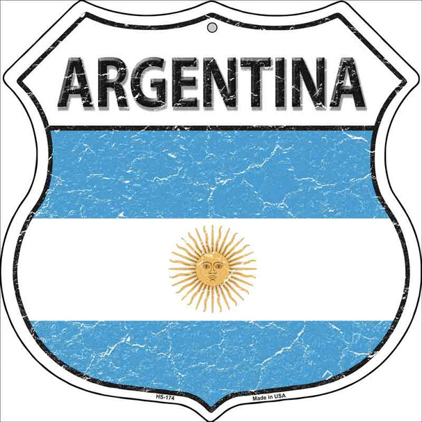 Argentina Flag Highway Shield Metal Sign