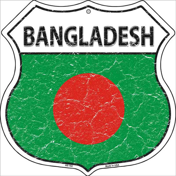 Bangladesh Flag Highway Shield Metal Sign