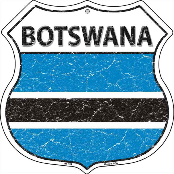 Botswana Flag Highway Shield Metal Sign