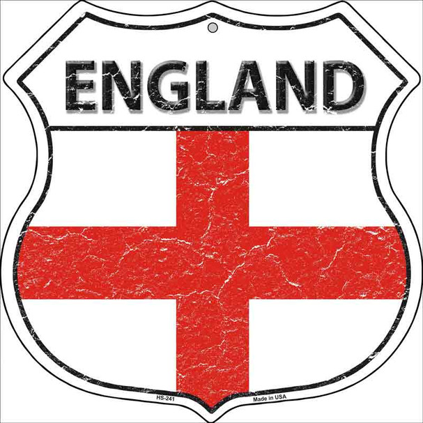 England Flag Highway Shield Metal Sign